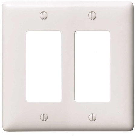HUBBELL WIRING 2-Gang Decorator Wall Plate - White P262W